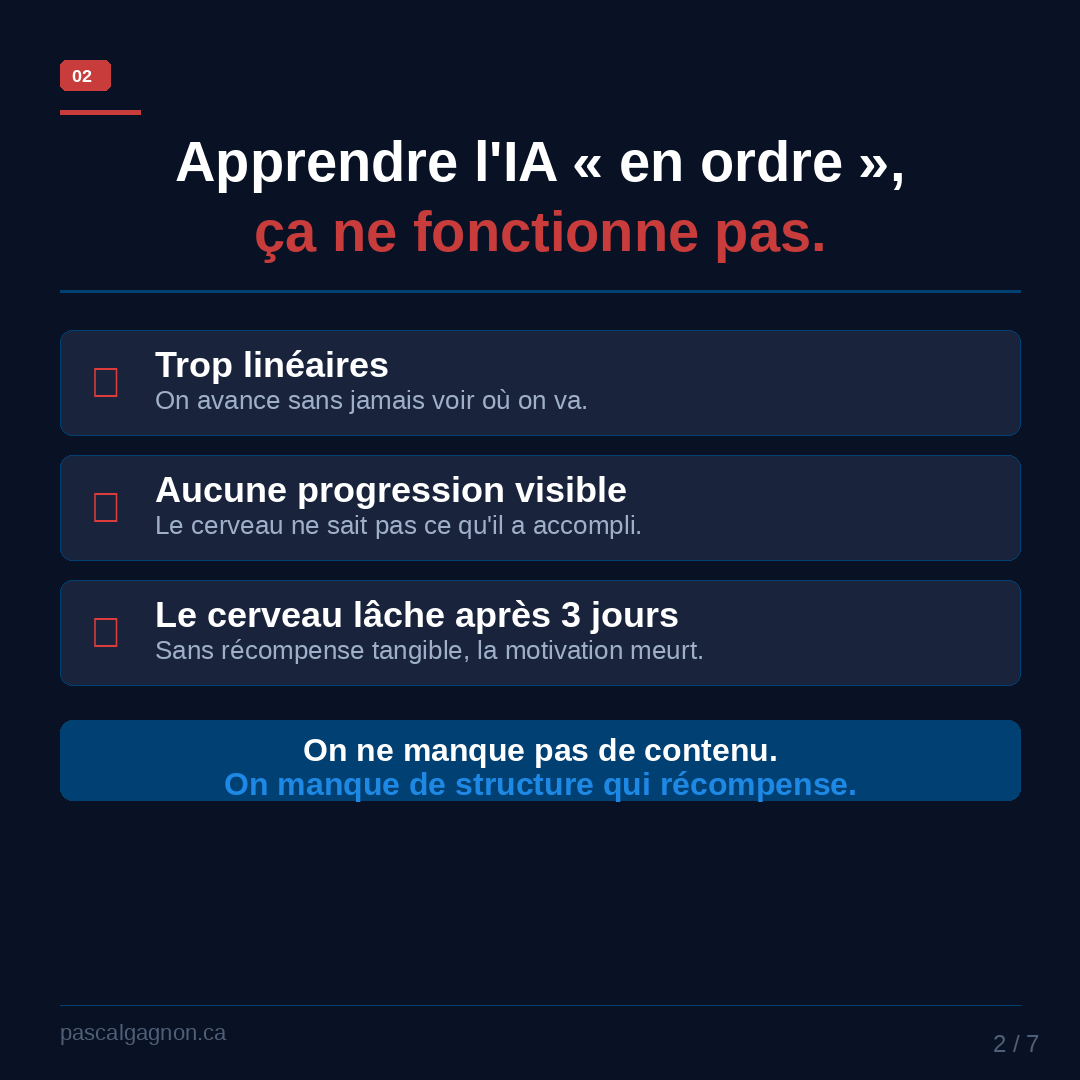 Les 3 raisons pour lesquelles l'apprentissage linéaire échoue